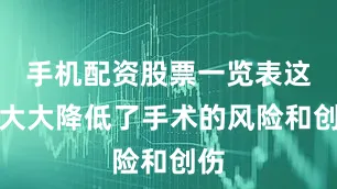 手机配资股票一览表这就大大降低了手术的风险和创伤